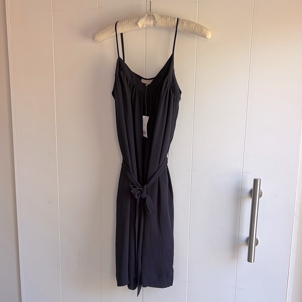 NWT BR Blue Spaghetti Strap Belted Dress size 12